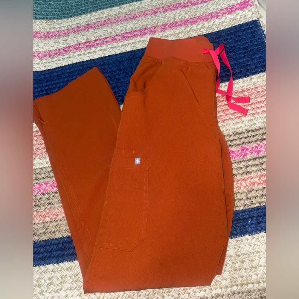 Figs Burnt Orange Straight Leg Scrub Pants